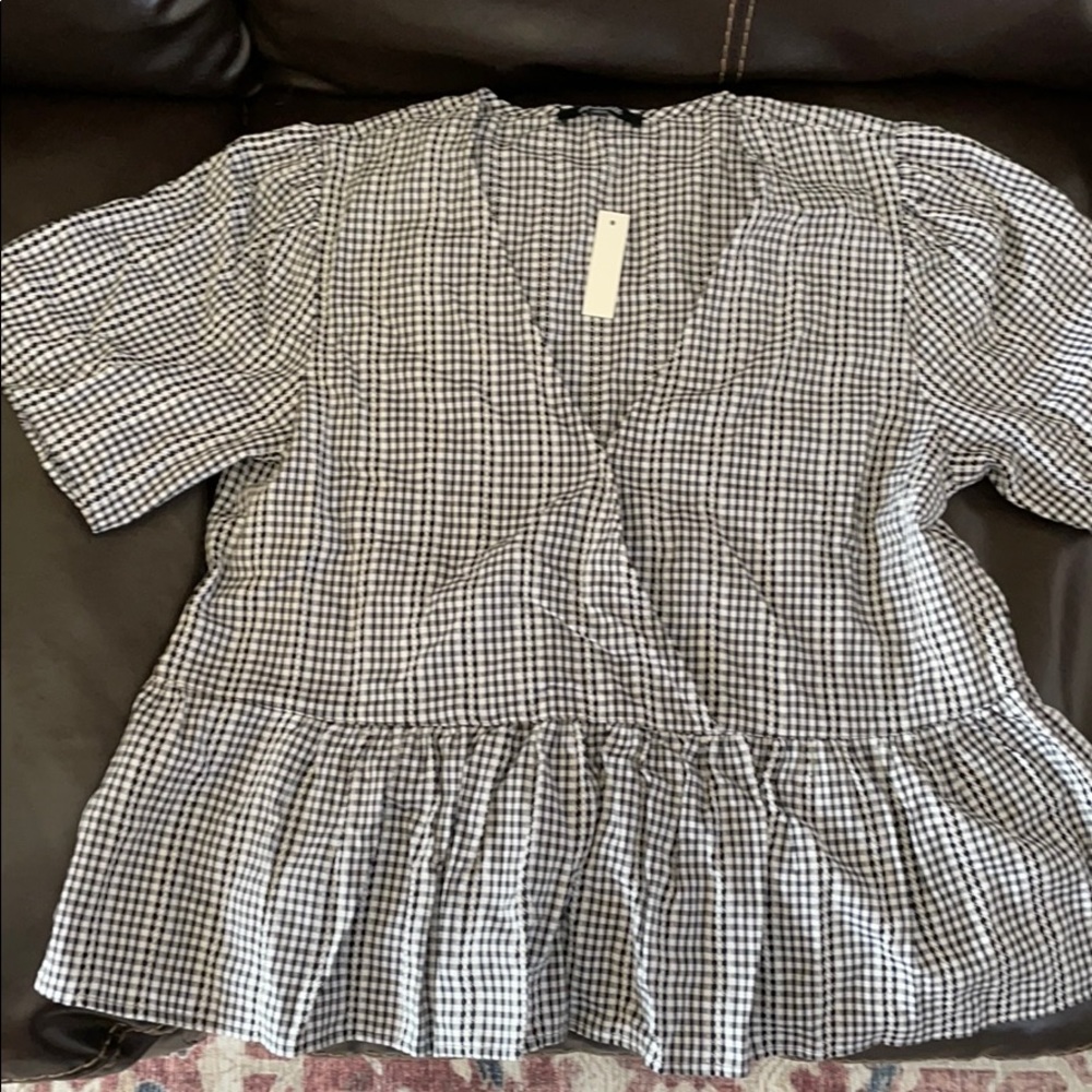 Madewell peplum v-neck shirt